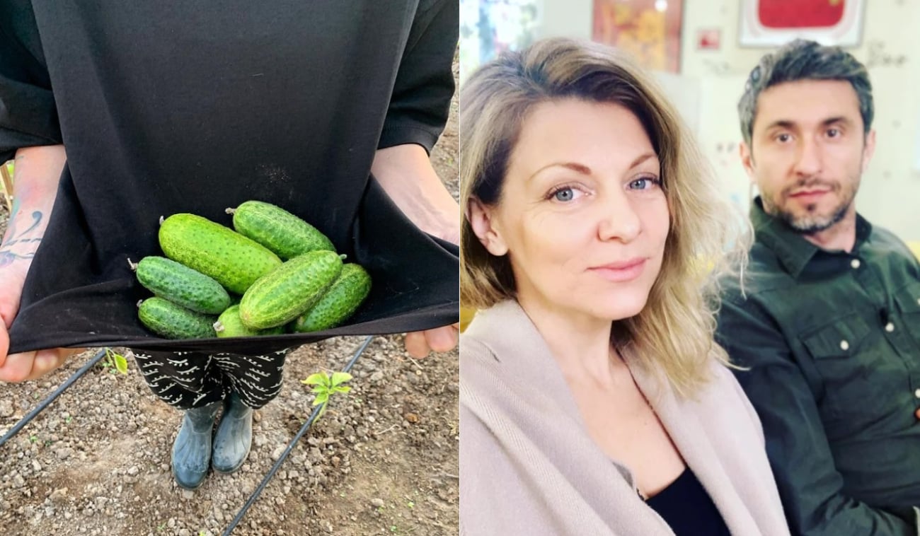 Cum e viața la țară pentru Dragoș Bucur și Dana Nălbaru. Ea a cules primele roade din grădină, iar actorul a apărut cu motocoasa: „Țăran amator”