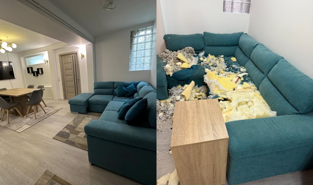 Imagini cu apartamentul pe care Calina Dumitrescu l-ar fi distrus. Proprietara rupe tăcerea: „O pune pe mama ei sa se ocupe de mizeria pe care ea o face”