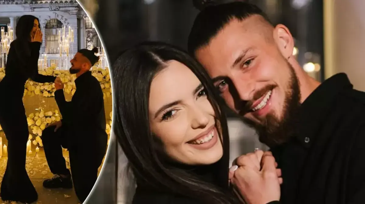 Radu Drăgușin și-a cerut iubita în căsătorie. Imagini cu inelul de logodnă primit de Ioana Stan